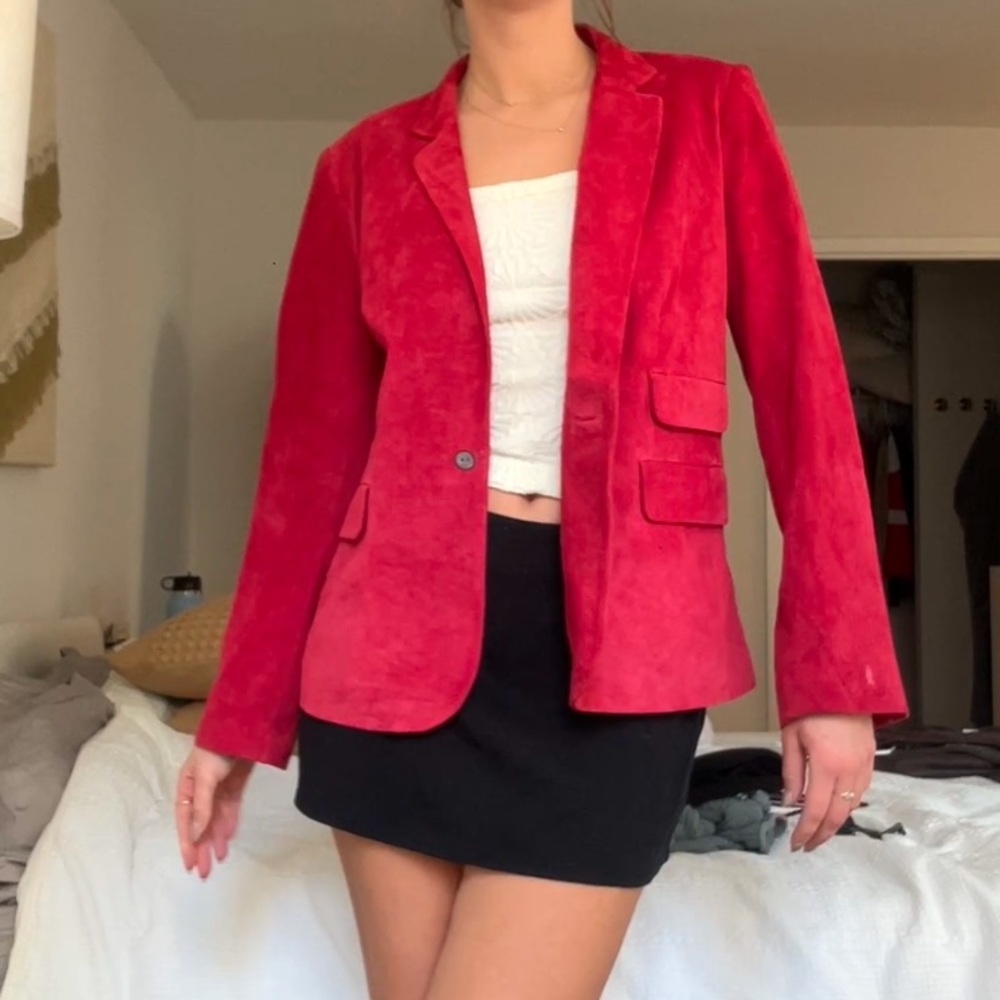 100% washable red suede jacket
